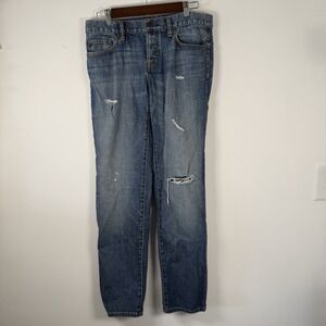 Ann Taylor Loft Boyfriend Jean Distressed Ripped Medium Wash Women's Size 4
